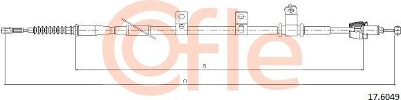 Трос ручника (тросик ручного тормоза) Cofle. Артикул 92.17.6049