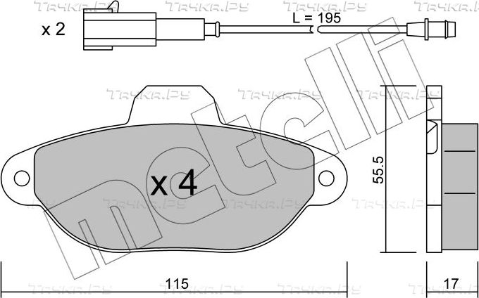 Тормозные колодки Metelli. Артикул 22-0159-3