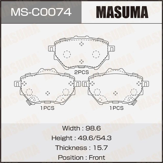 Колодки дисковые MASUMA, P61122 rear (1/16). Артикул MSC0074