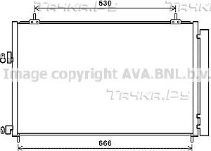 Радиатор кондиционера (конденсатор) AVA (алюминий). Артикул TO5679D