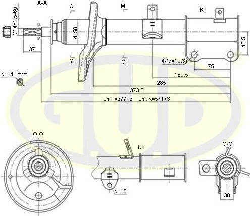 Амортизатор G.U.D.. Артикул GSA333117