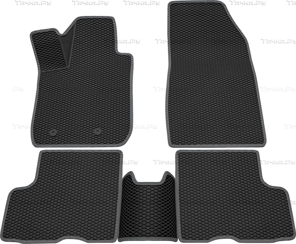 Коврики Rezkon EVA для салона Renault Duster 4WD 2012-2015 Серый кант. Артикул 9229005102