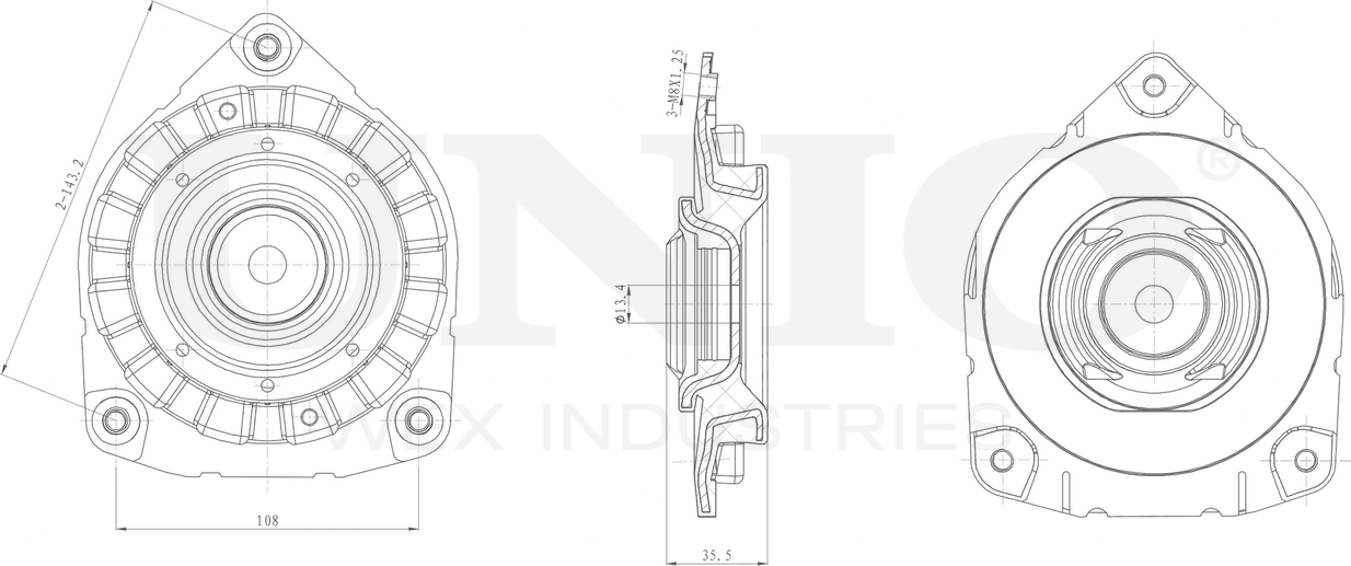 Опора амортизационной стойки (Unio). Артикул RMP-13067