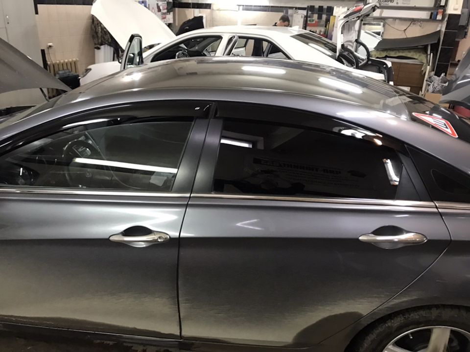 Дефлекторы Cobra Tuning для окон Hyundai Sonata VII YF (i45) 2010-2014. Артикул H22409