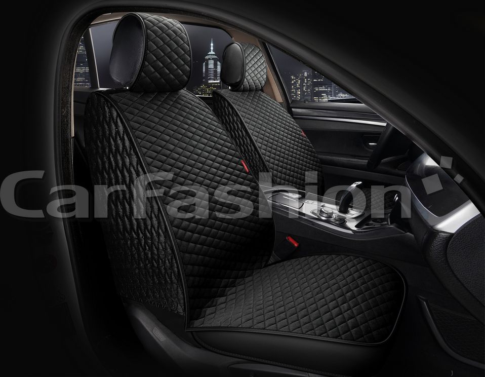Накидки универсальные CarFashion Romb Front на передние сидения авто, цвет Черный/Черный/Черный. Артикул 26175