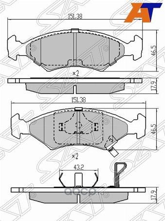 Колодки тормозные FR KIA SEPHIA 95-SPORTAGE 93-05 (SAT). Артикул ST94748947