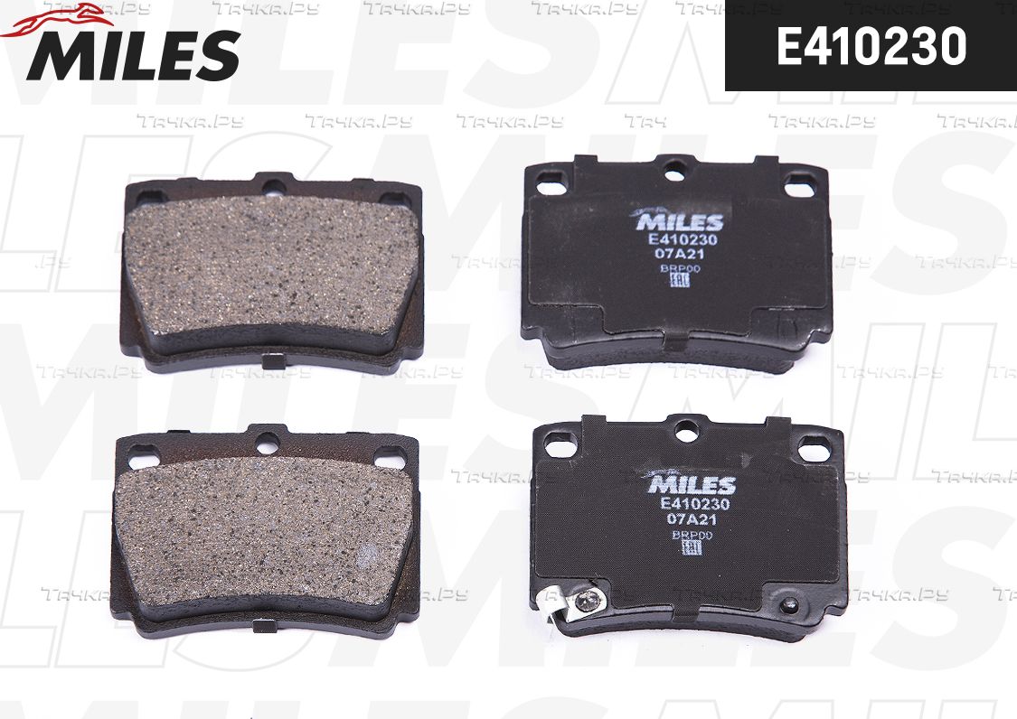 Тормозные колодки Miles (Low-Metallic) для Mitsubishi Pajero Sport III 2015-2026. Артикул E410230