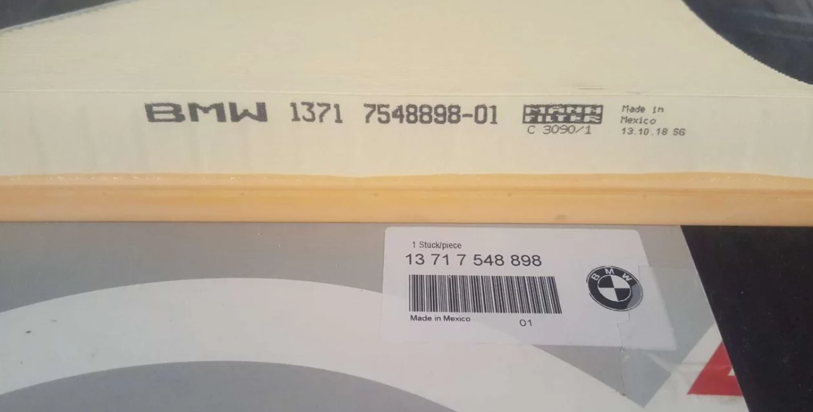 Воздушный фильтр BMW. Артикул 13717548898