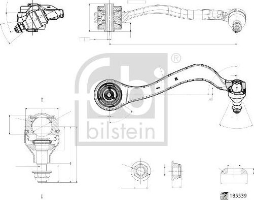 Поперечный рычаг передней подвески Febi Bilstein (алюминий) передний правый внешний для BMW 3 VII (G2x) 2018-2026. Артикул 185539