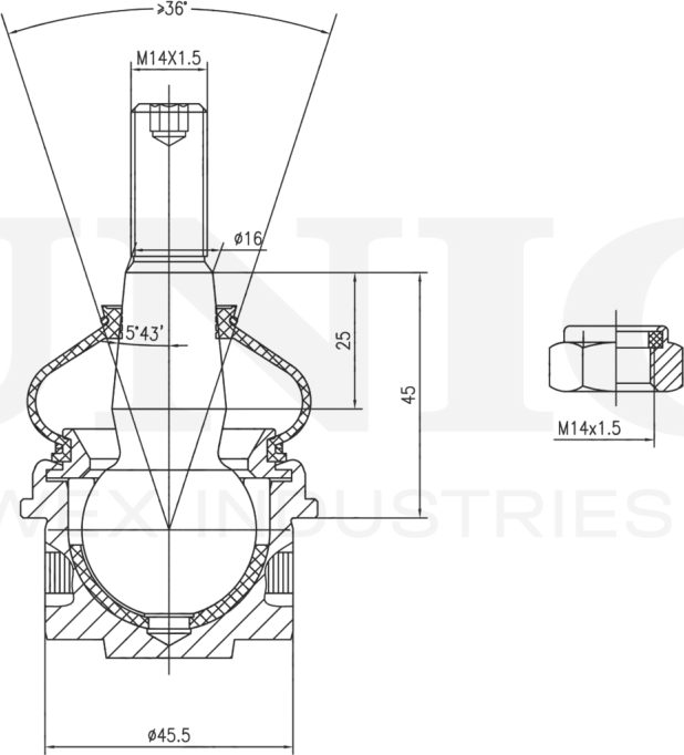 Опора шаровая (Unio). Артикул SSP-20097