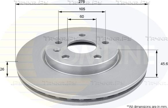Тормозной диск Comline COATED. Артикул ADC1151V