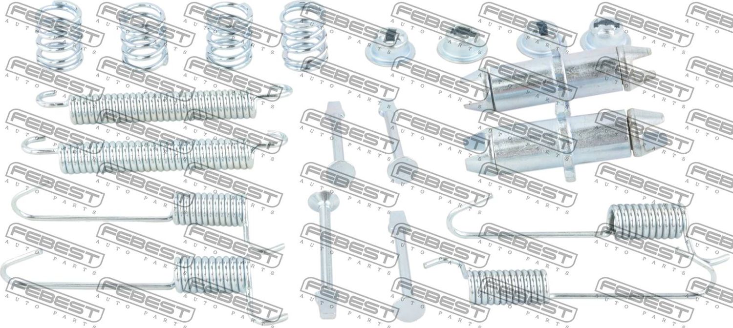 Монтажный комплект барабанных колодок Febest. Артикул 1204-IX354WDR-KIT