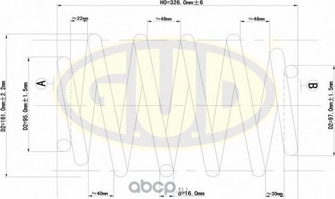 Пружина подвески G.U.D. задняя для Mercedes-Benz Vito II (W639) 2003-2014. Артикул GCS256858