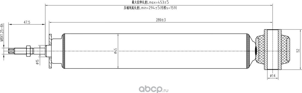 Амортизатор задний (газ) AWSA320367 (Awgo). Артикул AWSA320367