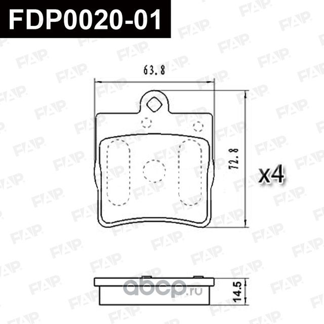 Колодки тормозные задние (FAP). Артикул FDP002001