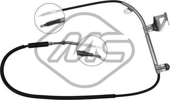 Трос ручника (тросик ручного тормоза) Metalcaucho левый для Audi A6 II (C5) 1997-2005. Артикул 80577