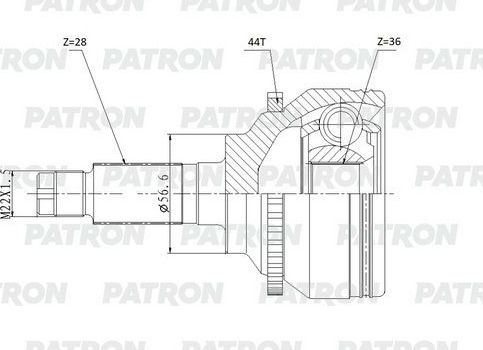 Шрус внутренний (граната) Patron передний для Mazda MPV II (LW) 2002-2006. Артикул PCV1925