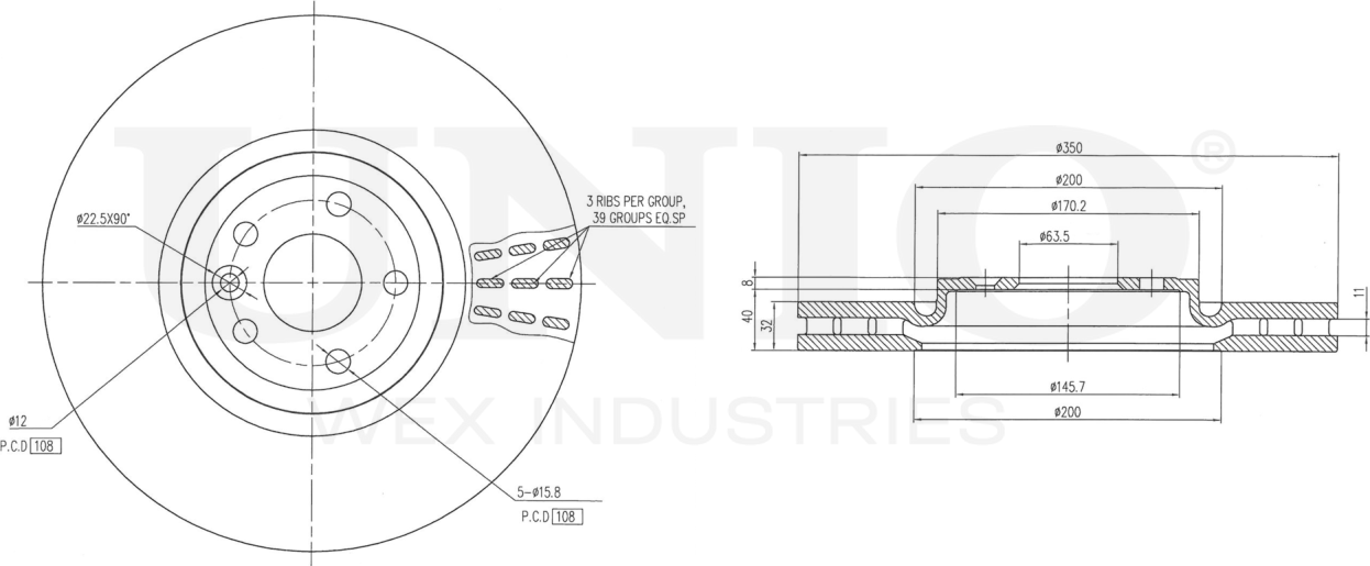 Диск тормозной (Unio). Артикул BRD-20577