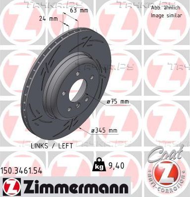 Тормозной диск Zimmermann Black Z. Артикул 150.3461.54