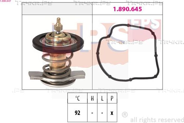Термостат EPS Made in Italy - OE Equivalent для Mercedes-Benz C-Класс II (W203, CL203) 2002-2008. Артикул 1.880.847