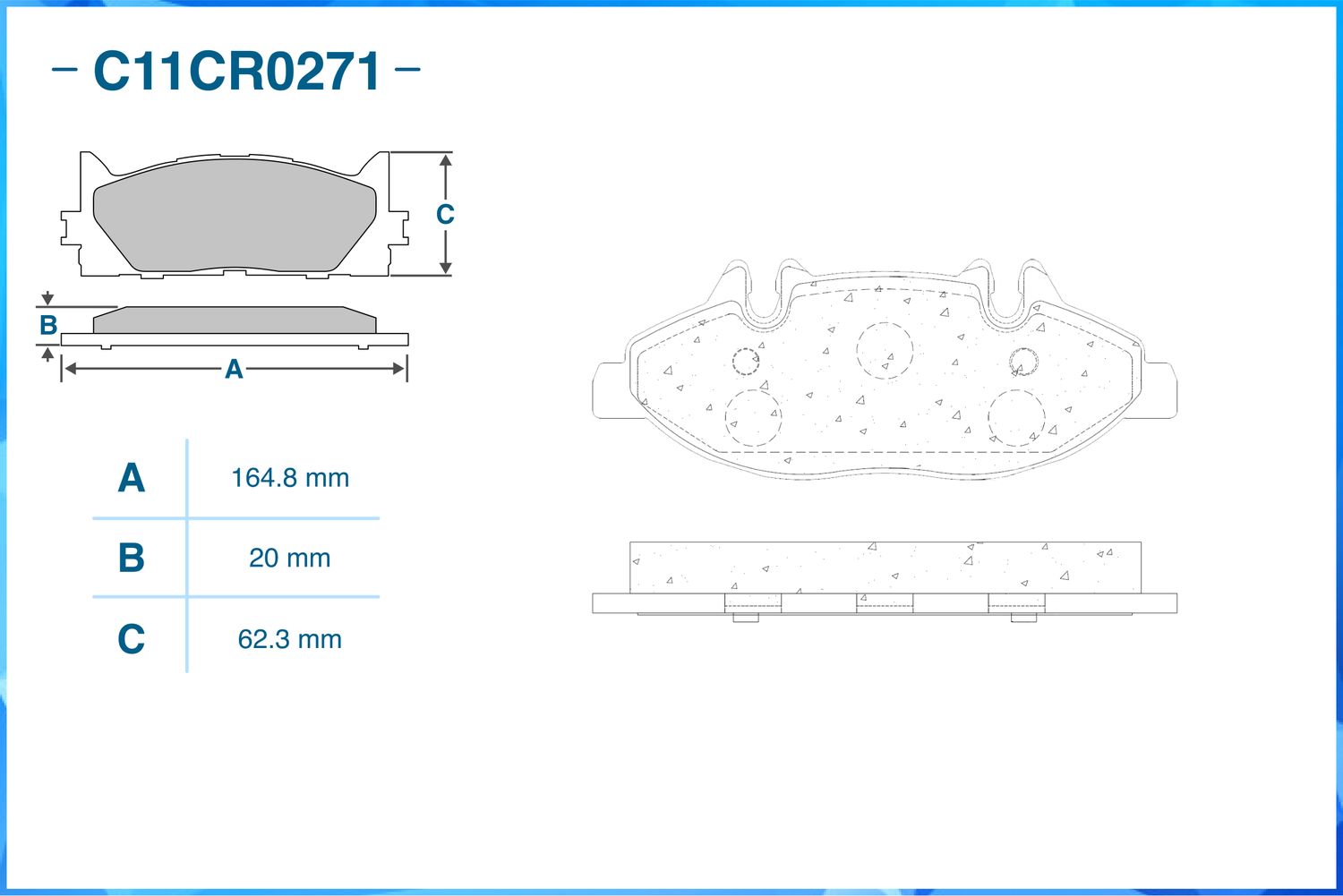 Колодки тормозные передние (Low Metallic) (Cworks). Артикул C11CR0271