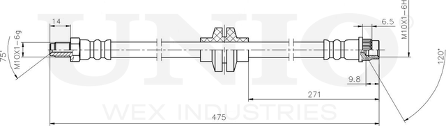 Шланг тормозной (Unio). Артикул BRH-10070