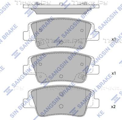 Тормозные колодки Sangsin Hi-Q. Артикул SP4466