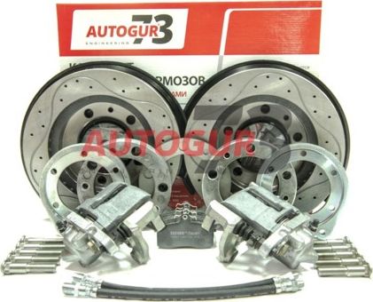 Тормоза дисковые задние с перфорированными дисками на военный мост с суппортомдля ВАЗ 2112 для УАЗ Буханка 1990-2026. Артикул N-DT-UAZ-RED-Z-S-VAZ-PD