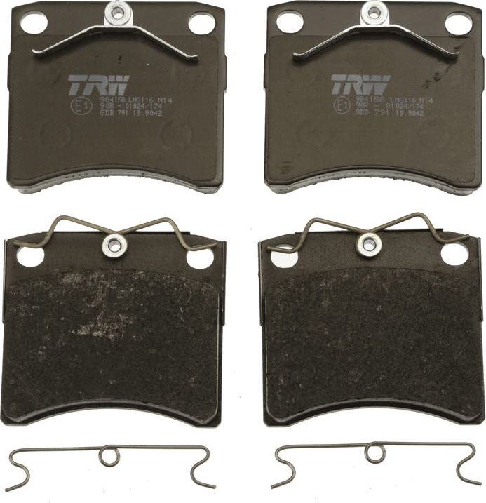 Тормозные колодки TRW COTEC. Артикул GDB791