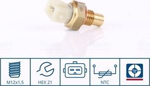 Датчик температуры охлаждающей жидкости Nissens (Латунь). Артикул 207023