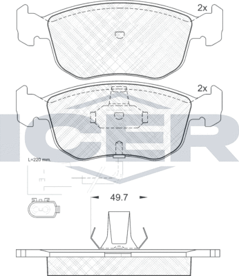 Тормозные колодки Icer передние для Ford Scorpio I 1991-1994. Артикул 180957