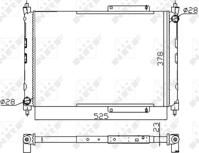 Радиатор охлаждения двигателя NRF (алюминий) для Rover 200 II (R8) 1989-1999. Артикул 55425A