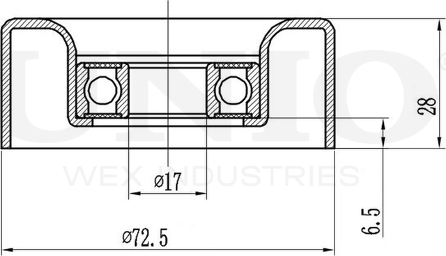 Ролик поликлинового ремня направляющий (Unio). Артикул TNS-10062