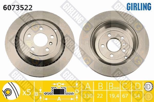 Тормозной диск Girling. Артикул 6073522