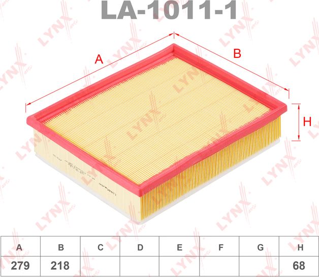Воздушный фильтр LYNXauto. Артикул LA-1011-1