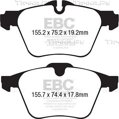 Тормозные колодки EBC Brakes передние для Jaguar F-Type I 2012-2026. Артикул DP42189R