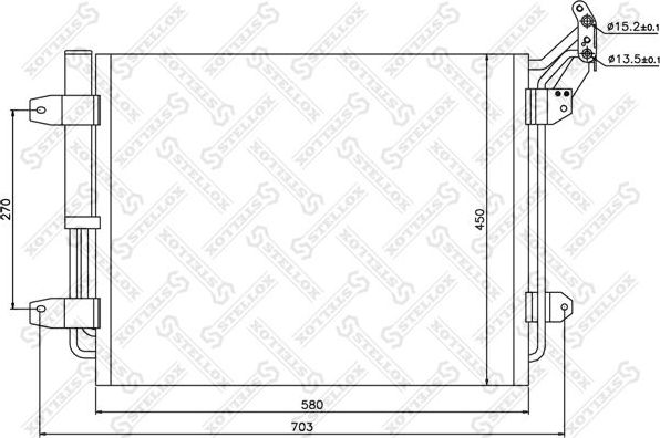Радиатор кондиционера (конденсатор) Stellox. Артикул 10-45198-SX