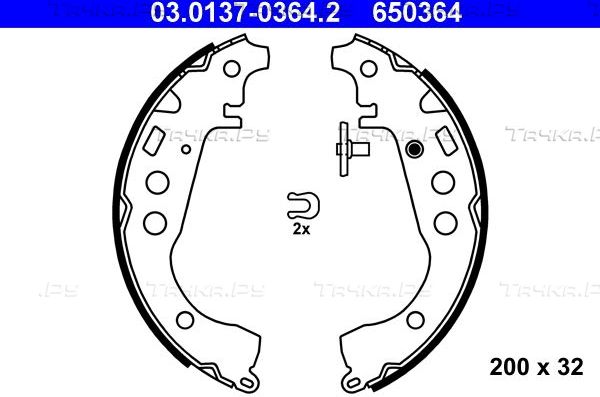 Тормозные колодки ATE задние для Toyota WiLL Cypha 2001-2005. Артикул 03.0137-0364.2