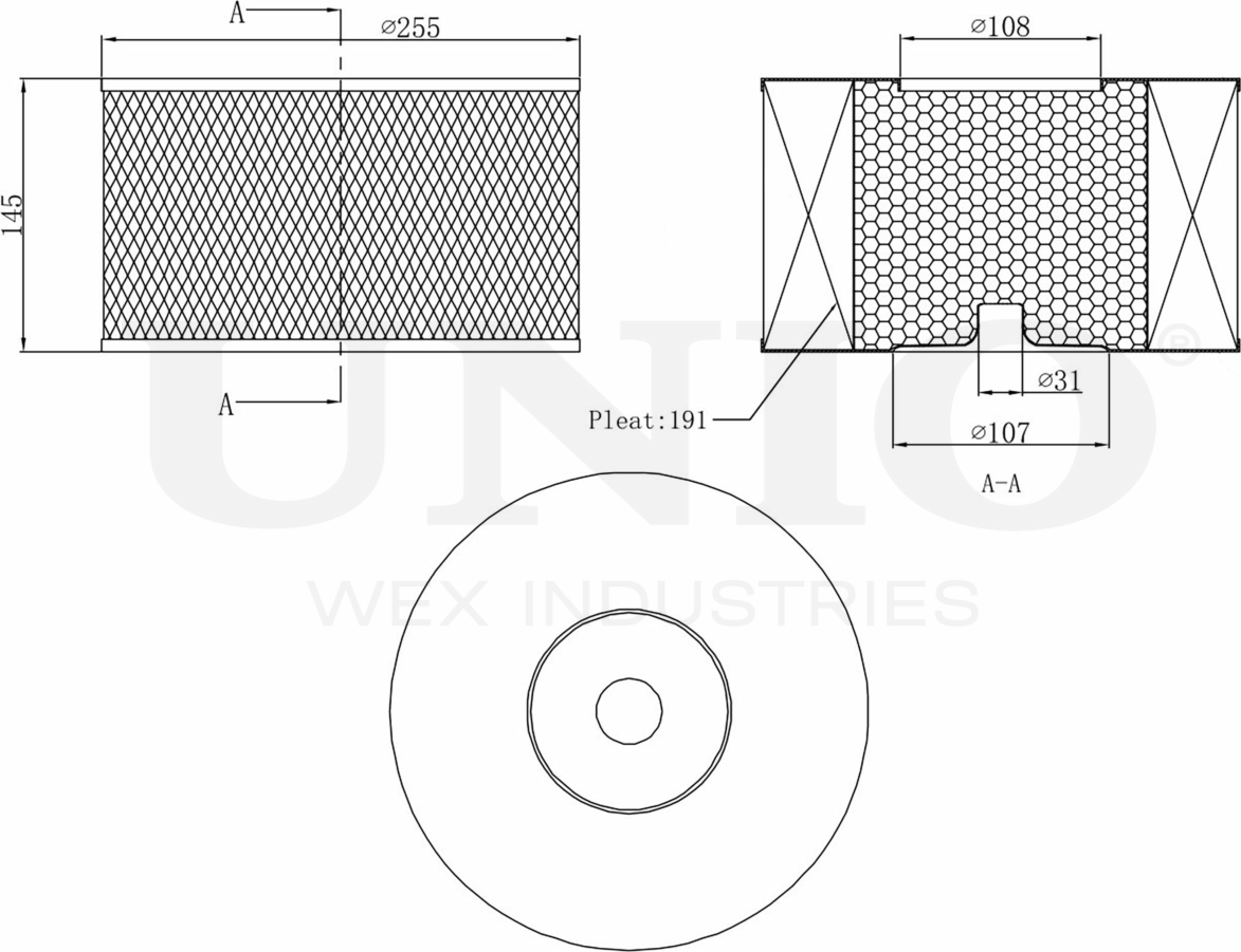 Фильтр воздушный (Unio). Артикул FLT-10018