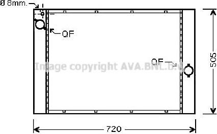Радиатор охлаждения двигателя AVA для BMW 6 II (E63/E64) 2007-2010. Артикул BWA2284