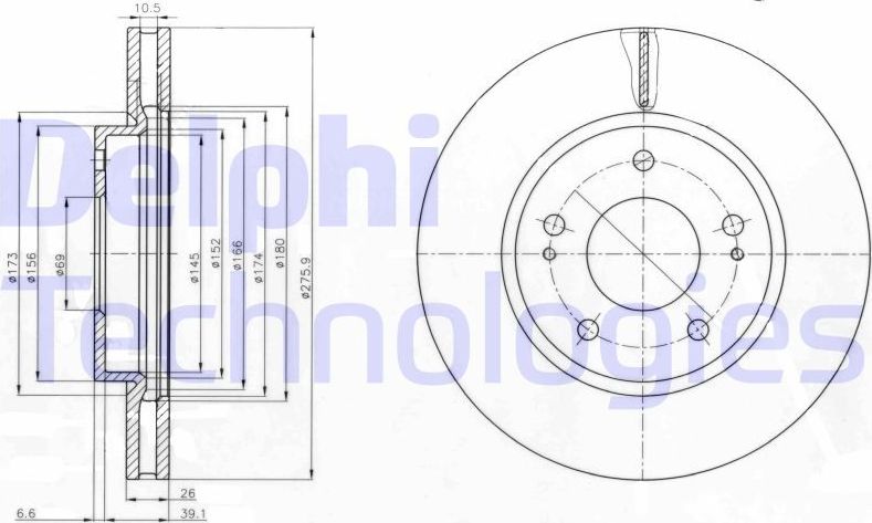 Тормозной диск Delphi. Артикул BG4147