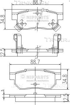 Тормозные колодки Nipparts задние для Suzuki Swift II 1989-2001. Артикул J3614004