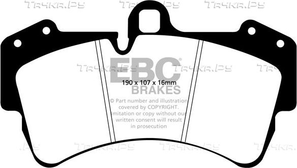 Тормозные колодки EBC Brakes передние для Audi Q7 I (4L) 2006-2015. Артикул DP41473R