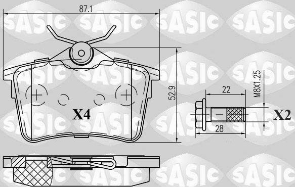 Тормозные колодки Sasic. Артикул 6210038