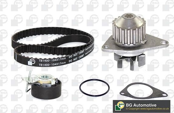 Помпа (водяной насос) с комплектом ремня ГРМ BGA. Артикул TB1400CPK-2