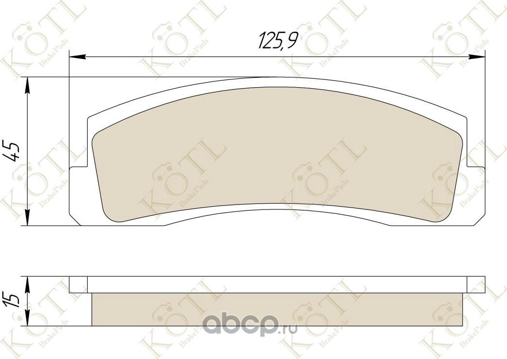 Колодки тормозные дисковые передние к-т CHEVROLET NIVA  NADESCHDA  NIVA (Kotl) Kotl. Артикул 265kt
