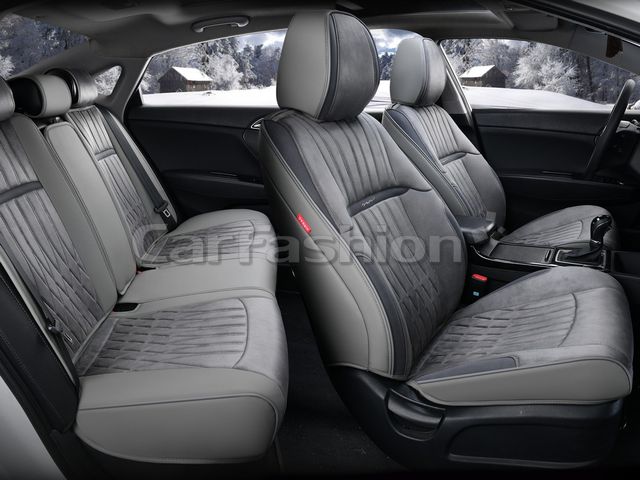 Чехлы универсальные каркасные CarFashion 5D Diplomat Plus на сидения авто, цвет Серый/Серый/Серый. Артикул 27309