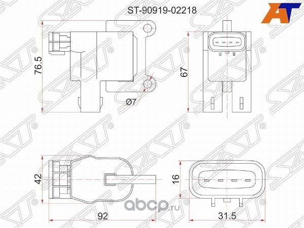 КАТУШКА ЗАЖИГАНИЯ TY 3S5S-FE 2 96-, ST19ST21 (SAT). Артикул ST9091902218