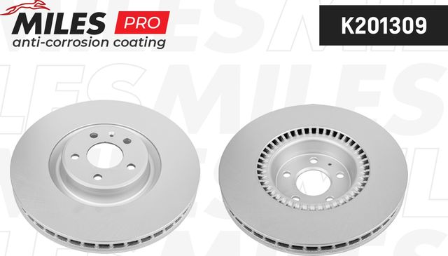 Тормозной диск Miles передний для Audi S7 I (4G) 2012-2015. Артикул K201309
