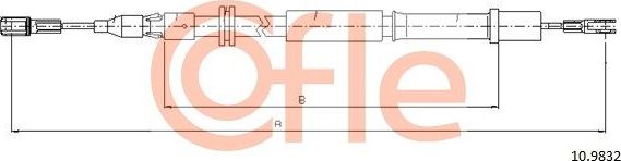 Трос ручника (тросик ручного тормоза) Cofle. Артикул 92.10.9832